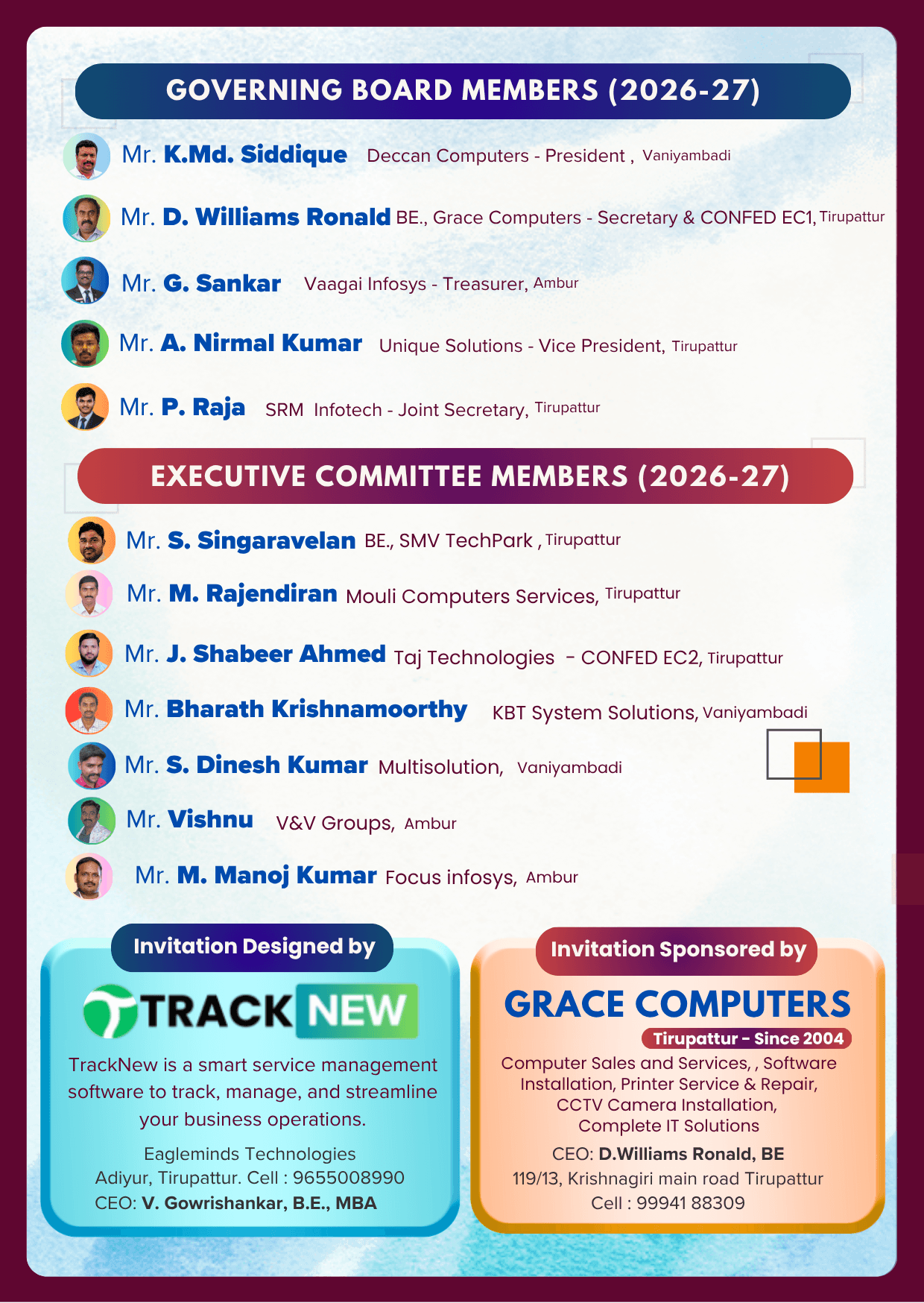 Governing Board & EC Members 2026–27